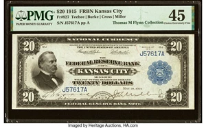 image for: Fr. 827 $20 1915 Federal Reserve Bank Note PMG Choice Extremely Fine 45....