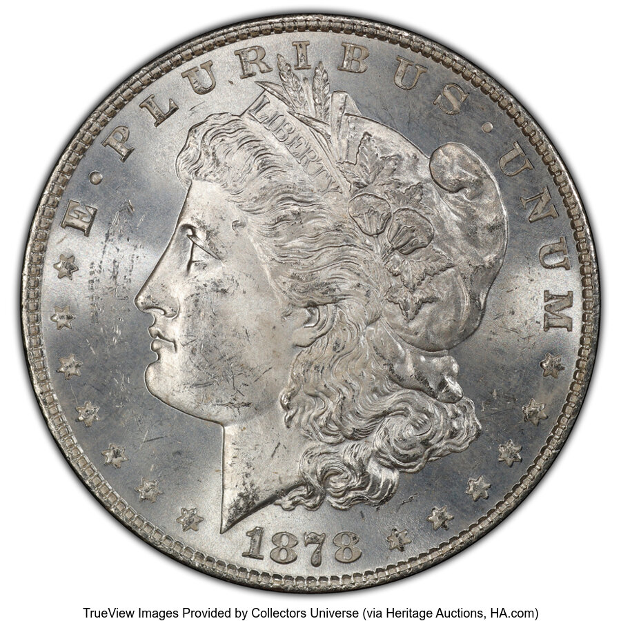 image for: 1878 8TF $1 Tripled Stars, VAM-16, MS64 PCGS.  Mintage 699,300....