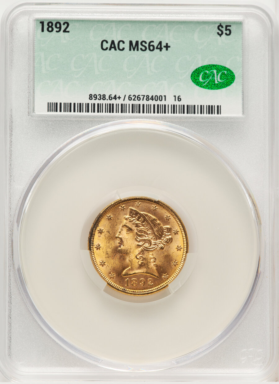 1892 $5 MS