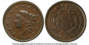 image for: 1835 1C Head of 1836, N-7, N-17, R.1, AU55 PCGS. PCGS Population: (4/8). Mintage 3,878,400....