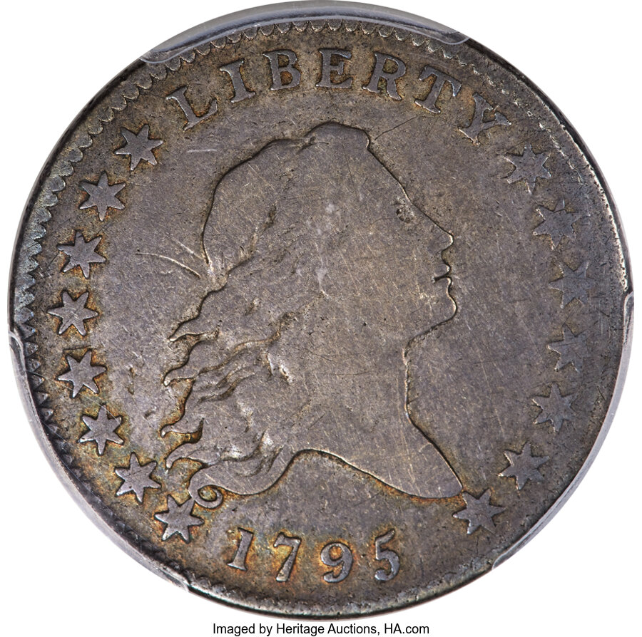 image for: 1795 50C 2 Leaves, Y Over Star, O-121, T-2, High R.4, Fine 12 PCGS....