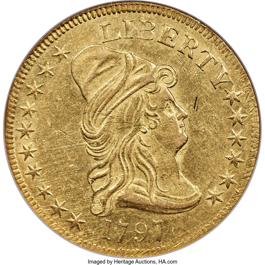 image for: 1797 $10 Large Eagle, BD-3, R.5, AU55 NGC....