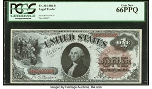 image for: Fr. 30 $1 1880 Legal Tender PCGS Gem New 66PPQ....