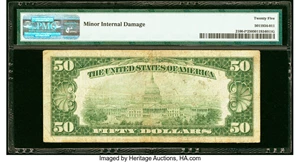 image for: Fr. 2100-I* $50 1928 Federal Reserve Star Note. PMG Very Fine 25....