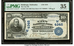 image for: Holdrege, NE - $10 1902 Date Back Fr. 619 The City National Bank Ch. # (W)4345 PMG Choice Very Fine 35....