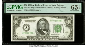 image for: Fr. 2101-A $50 1928A Federal Reserve Note. PMG Gem Uncirculated 65 EPQ....