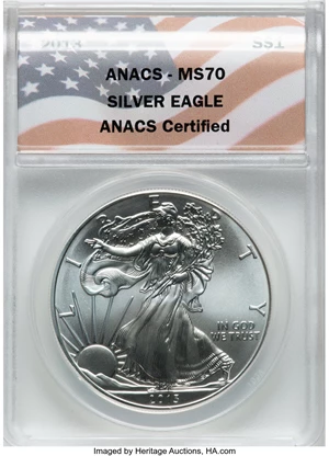 image for: 2013 $1 Silver Eagle MS70 ANACS. ANACS Certified. ...