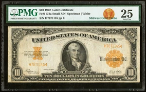 image for: Fr. 1173a $10 1922 Gold Certificate PMG Very Fine 25....