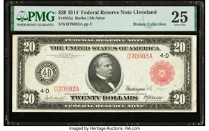 image for: Fr. 955a $20 1914 Red Seal Federal Reserve Note PMG Very Fine 25....