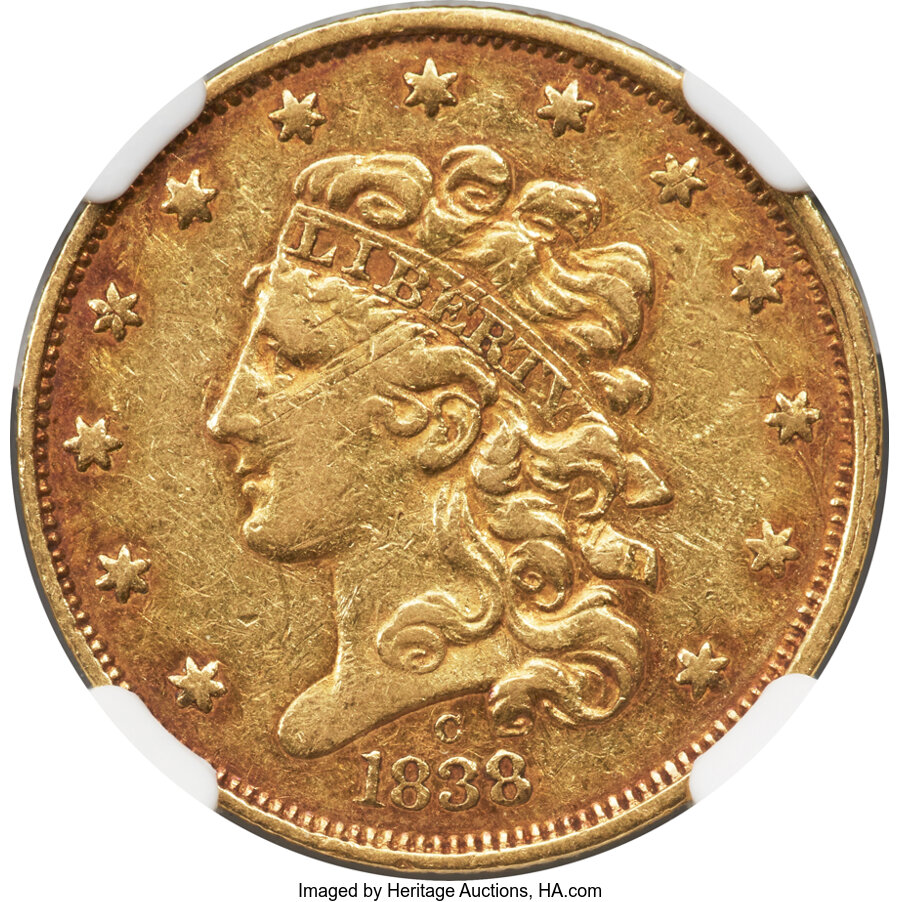 image for: 1838-C $5 HM-1, Winter-1, High R.4, XF45 NGC....
