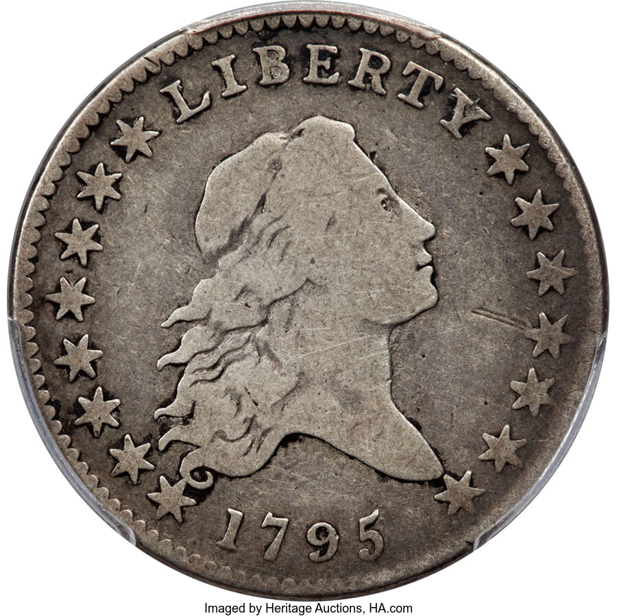 image for: 1795 50C 2 Leaves, Y Over Star, O-121, T-2, High R.4, VG10 PCGS. CAC....