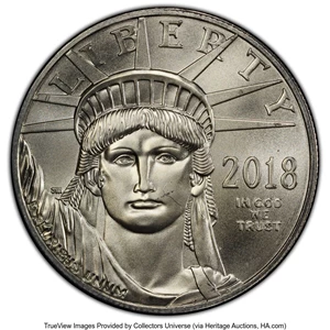 image for: 2018 $100 One-Ounce Platinum Eagle, Statue of Liberty, MS68 PCGS. PCGS Population: (9/675 and 0/0+). ...