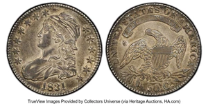 image for: 1831 50C O-104, R.1, AU53 PCGS. Mintage 5,873,660....