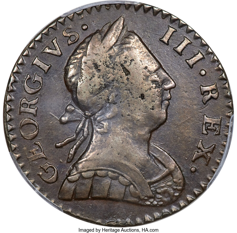 image for: '1776' 1/2 P Machin's Mills Halfpenny, Vlack 6-76A, W-7790, R.4, XF45 PCGS....