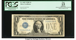 image for: Fr. 1605 $1 1928E Silver Certificate. PCGS Apparent Fine 15....