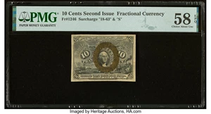 image for: Fr. 1246 10¢ Second Issue PMG Choice About Unc 58 EPQ....