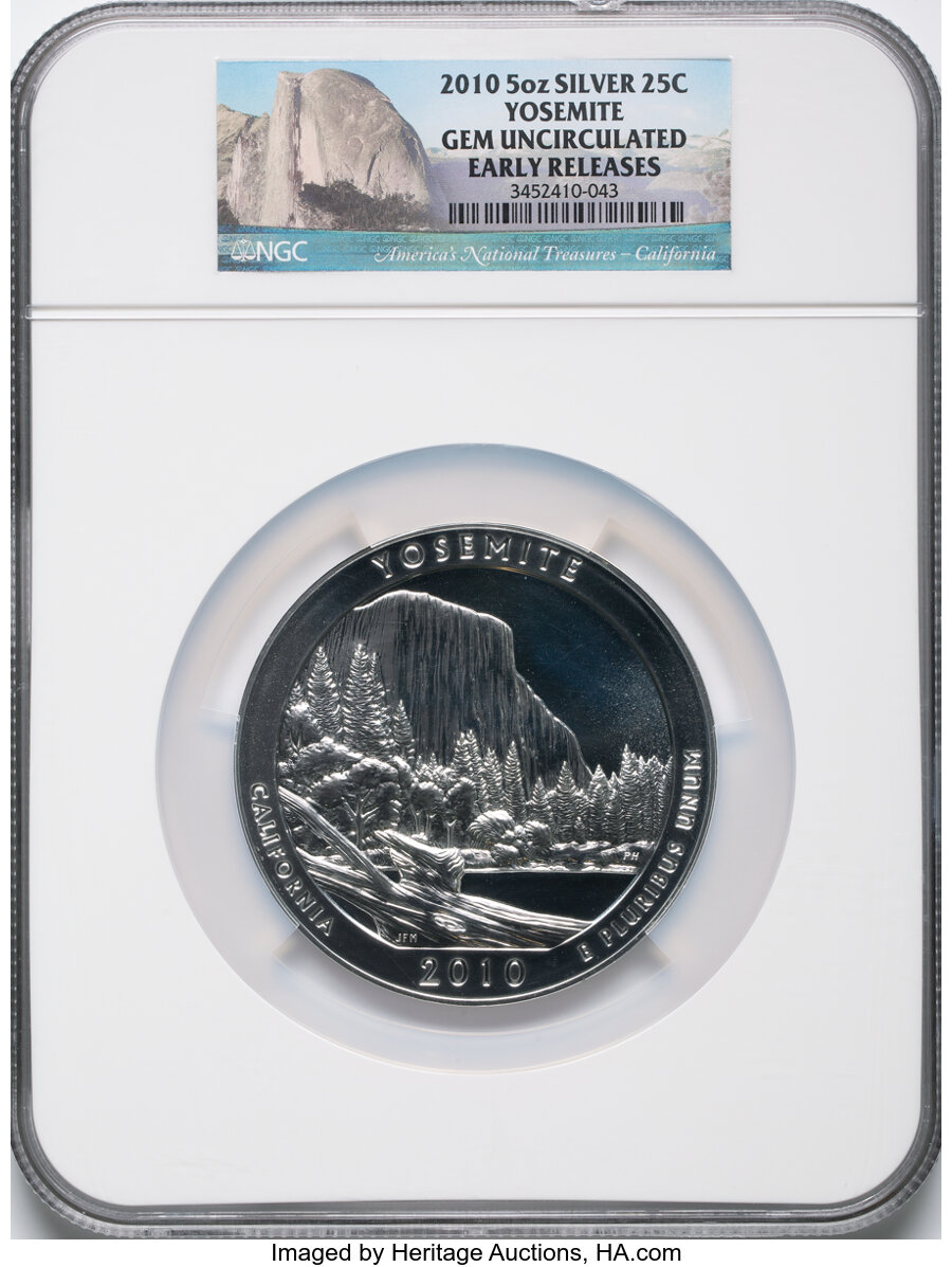 image for: 2010 25C Yosemite Five Ounce Silver, Early Releases Gem Uncirculated NGC....