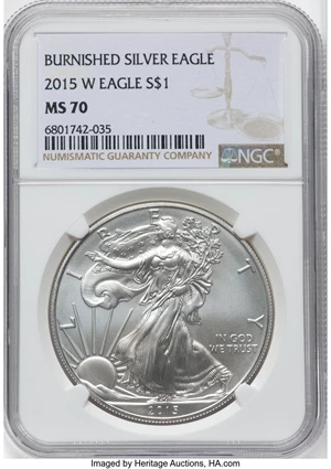 image for: 2015-W $1 Silver Eagle, Burnished MS70 NGC....