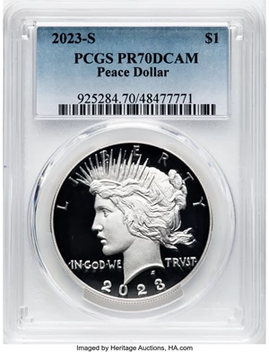 image for: 2023-S $1 Peace Dollar PR70 Deep Cameo PCGS....