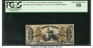 image for: Fr. 1347 50¢ Third Issue Justice PCGS Choice About New 58....