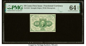 image for: Fr. 1242 10¢ First Issue PMG Choice Uncirculated 64 EPQ....