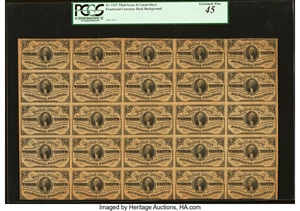 image for: Fr. 1227 3¢ Third Issue Full Sheet of 25 PCGS Extremely Fine 45....