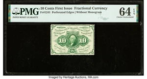 image for: Fr. 1241 10¢ First Issue PMG Choice Uncirculated 64 EPQ....
