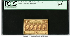 image for: Fr. 1282 25¢ First Issue PCGS Very Choice New 64....