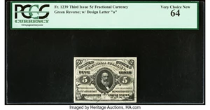 image for: Fr. 1239 5¢ Third Issue PCGS Very Choice New 64....
