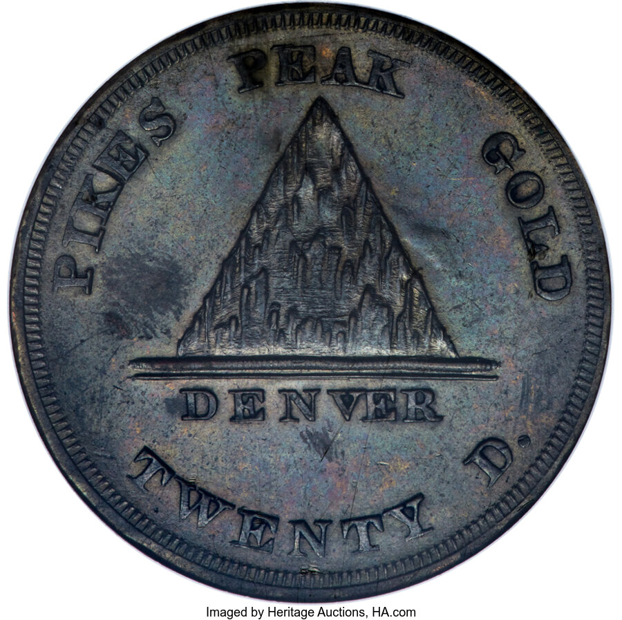 image for: 1860 $20 Clark, Gruber $20 Copper Die Trial MS62 Brown NGC. K-4a, R.5....