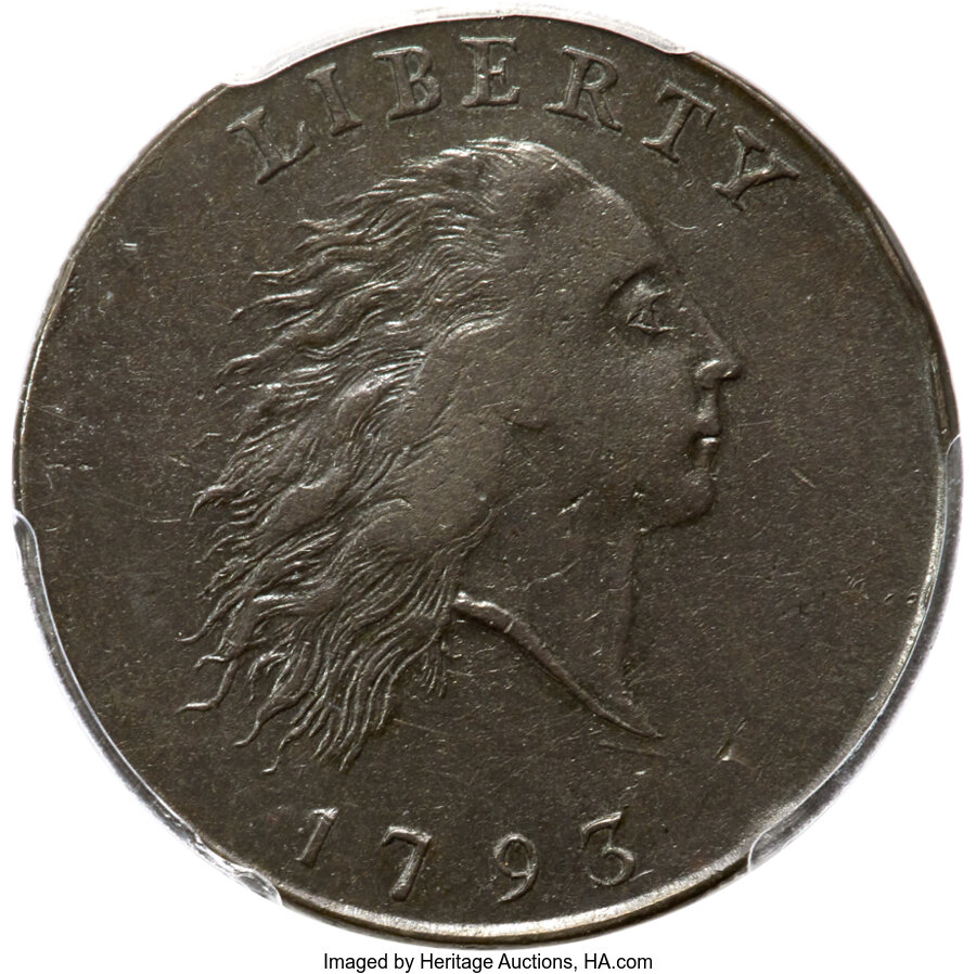 image for: 1793 1C Chain, AMERI., S-1, B-1, R.4, AU55 PCGS....