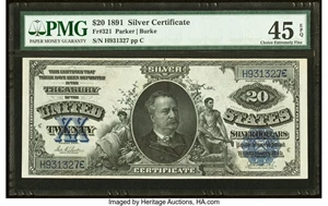 image for: Fr. 321 $20 1891 Silver Certificate PMG Choice Extremely Fine 45 EPQ....