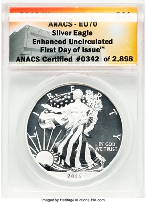 image for: 2013-W $1 Silver Eagle, First Day of Issue, 25th Anniversary West Point Mint Set, Enhanced Uncirculated, EU70 ANACS. ANACS...