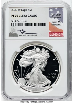 image for: 2020-W Silver Eagle $1 NGC PR70 DCAM