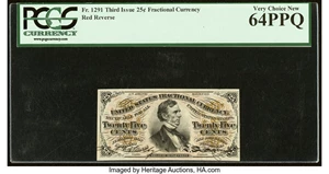 image for: Fr. 1291 25¢ Third Issue PCGS Very Choice New 64PPQ....