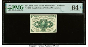 image for: Fr. 1243 10¢ First Issue PMG Choice Uncirculated 64 EPQ....