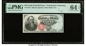 image for: Fr. 1376 50¢ Fourth Issue Stanton PMG Choice Uncirculated 64 EPQ....