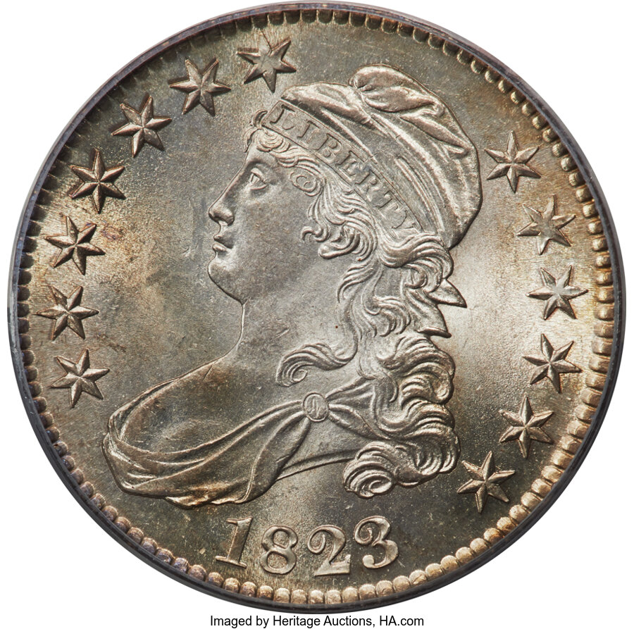 image for: 1823 50C O-107, R.3, MS64 PCGS....
