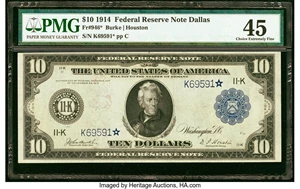 image for: Fr. 946* $10 1914 Federal Reserve Star Note PMG Choice Extremely Fine 45....