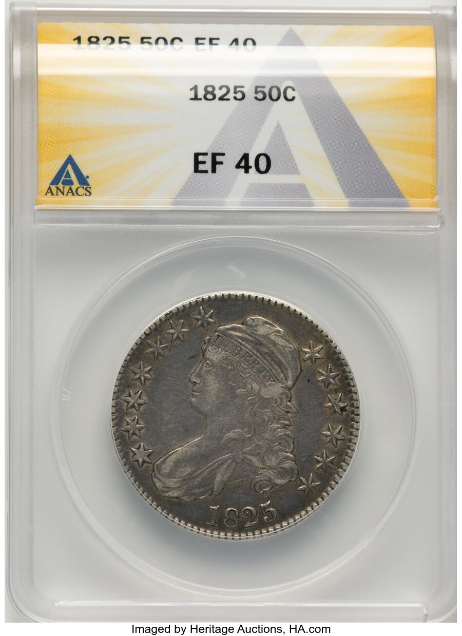 image for: 1825 50C O-105, R.3, XF40 ANACS.  Mintage 2,900,000....