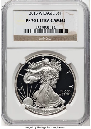 image for: 2015-W $1 Silver Eagle PR70 Ultra Cameo NGC. ...