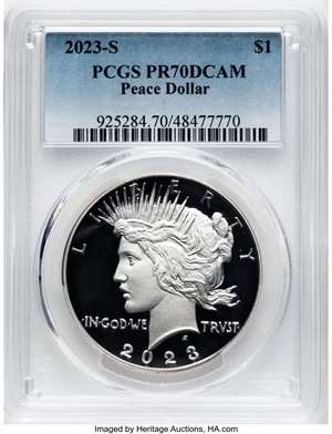 image for: 2023-S $1 Peace Dollar PR70 Deep Cameo PCGS....