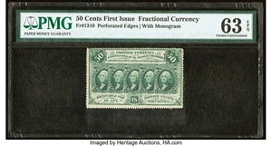 image for: Fr. 1310 50¢ First Issue PMG Choice Uncirculated 63 EPQ....