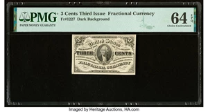 image for: Fr. 1227 3¢ Third Issue PMG Choice Uncirculated 64 EPQ....