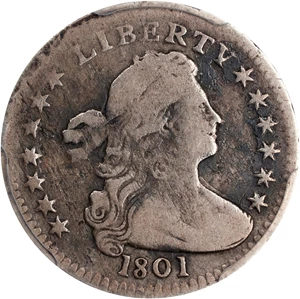 image for: 1801 Draped Bust Half Dime. LM-2. Rarity-4. Fine Details--Environmental Damage (PCGS).