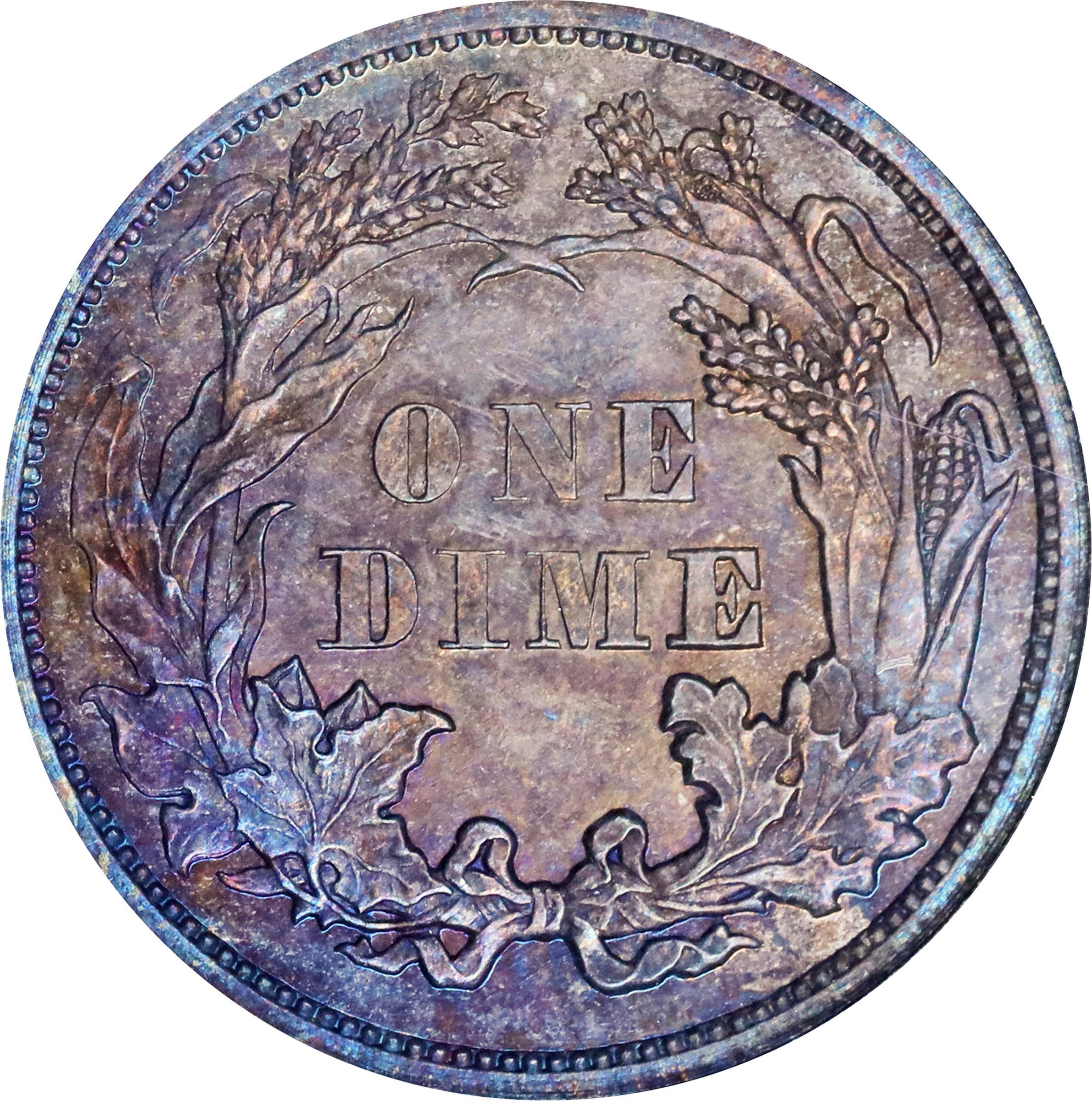 image for: 1864 Liberty Seated Dime. Fortin-101. Rarity-4. Proof-64 (NGC). CAC. CMQ. OH.