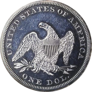 image for: 1861 Liberty Seated Silver Dollar. Proof-62 (PCGS).