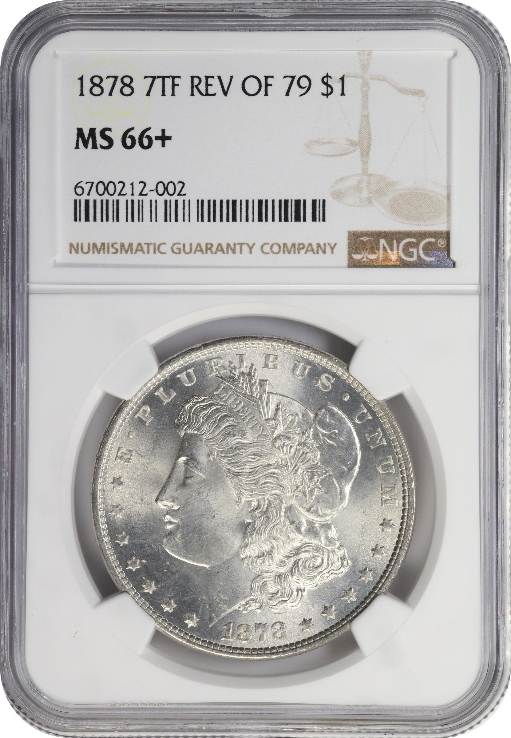 1878 7TF $1  Reverse of 1879 MS66 thumbnail 3
