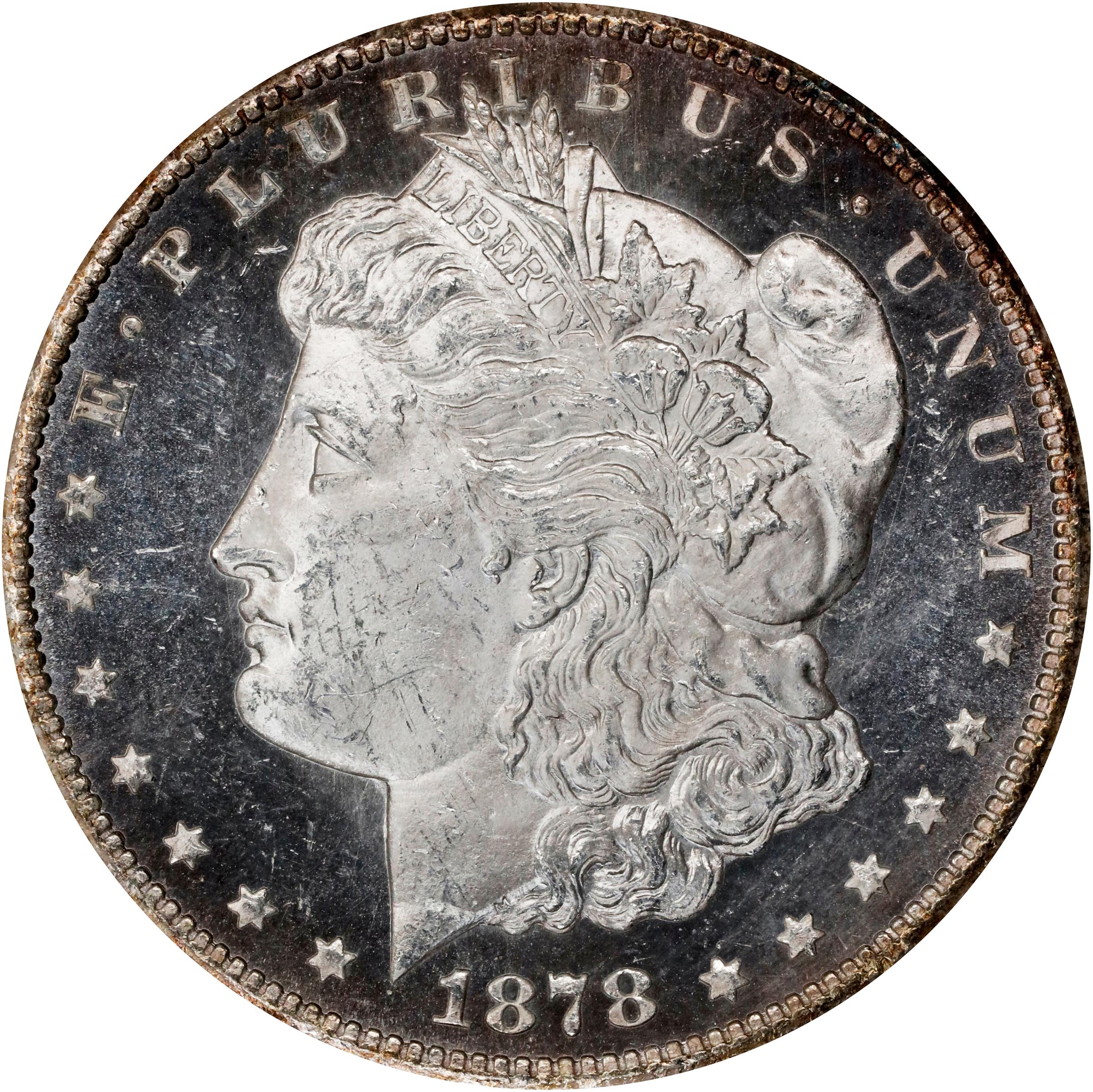 image for: 1878-CC Morgan Silver Dollar. VAM-11. Top 100 Variety. Lines in Wing. MS-64 DPL (NGC).