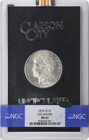 image for: 1879-CC GSA Morgan Silver Dollar. Clear CC. MS-62 (NGC). CAC.